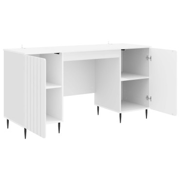 vidaXL Γραφείο Γυαλιστερό Λευκό 142,5x50x75cm Επεξεργασμένο Ξύλο 1 τεμ.