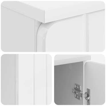 vidaXL Γραφείο Γυαλιστερό Λευκό 142,5x50x75cm Επεξεργασμένο Ξύλο 1 τεμ.