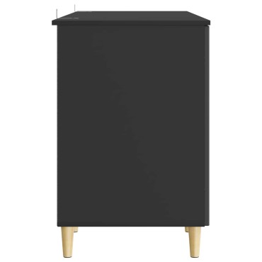 vidaXL Γραφείο με ράφι Μαύρο 142,5x50x75cm Επεξεργασμένο Ξύλο 1 τεμ.