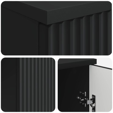 vidaXL Γραφείο με ράφι Μαύρο 142,5x50x75cm Επεξεργασμένο Ξύλο 1 τεμ.