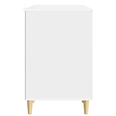vidaXL Γραφείο Γυαλιστερό Λευκό 142,5x50x75cm Επεξεργασμένο Ξύλο 1 τεμ.