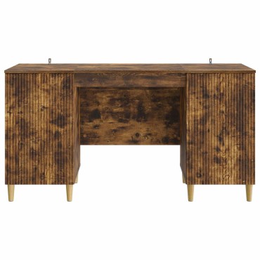 vidaXL Γραφείο με ράφι Καπνισμένο Ξύλο Δρυός 142,5x50x75cm 1 τεμ.