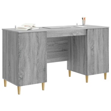 vidaXL Γραφείο Γκρι Sonoma 142,5x50x75cm Επεξεργασμένο Ξύλο 1 τεμ.