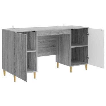 vidaXL Γραφείο Γκρι Sonoma 142,5x50x75cm Επεξεργασμένο Ξύλο 1 τεμ.