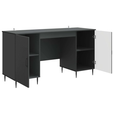 vidaXL Γραφείο Μαύρο 142,5x50x75cm Επεξεργασμένο Ξύλο 1 τεμ.