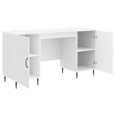vidaXL Γραφείο Γυαλιστερό Λευκό 142,5x50x75cm Επεξεργασμένο Ξύλο 1 τεμ.