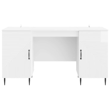 vidaXL Γραφείο Γυαλιστερό Λευκό 142,5x50x75cm Επεξεργασμένο Ξύλο 1 τεμ.