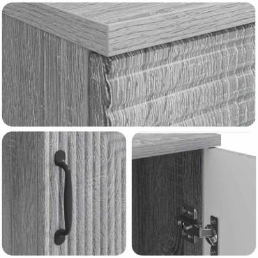 vidaXL Γραφείο Γκρι Sonoma 142,5x50x75cm Επεξεργασμένο Ξύλο 1 τεμ.