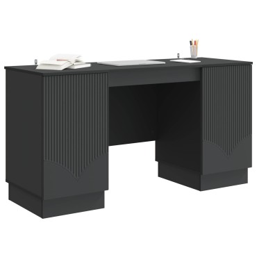vidaXL Γραφείο Μαύρο 142,5x50x75cm Επεξεργασμένο Ξύλο 1 τεμ.