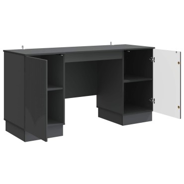 vidaXL Γραφείο Μαύρο 142,5x50x75cm Επεξεργασμένο Ξύλο 1 τεμ.