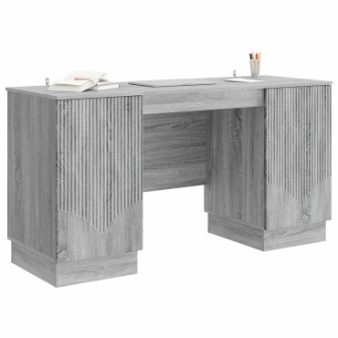 vidaXL Γραφείο Γκρι Sonoma 142,5x50x75cm Επεξεργασμένο Ξύλο 1 τεμ.