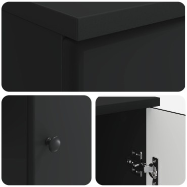 vidaXL Γραφείο Μαύρο 142,5x50x75cm Επεξεργασμένο Ξύλο 1 τεμ.