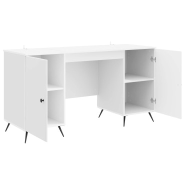 vidaXL Γραφείο Γυαλιστερό Λευκό 142,5x50x75cm Επεξεργασμένο Ξύλο 1 τεμ.