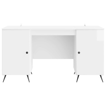 vidaXL Γραφείο Γυαλιστερό Λευκό 142,5x50x75cm Επεξεργασμένο Ξύλο 1 τεμ.