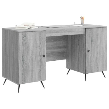 vidaXL Γραφείο Γκρι Sonoma 142,5x50x75cm Επεξεργασμένο Ξύλο 1 τεμ.