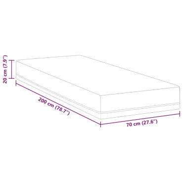 vidaXL Στρώμα Μέτρια σκληρό 70x200cm Λευκό και Μπλε 1 τεμ. - Μονό