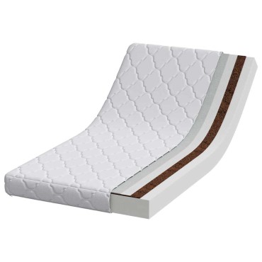 vidaXL Στρώμα Λευκό 70x140cm Ζακάρ ύφασμα 1 τεμ. - Μονό