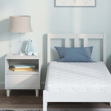 vidaXL Στρώμα Λευκό 70x140cm Ζακάρ ύφασμα 1 τεμ. - Μονό