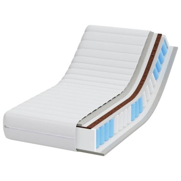 vidaXL Στρώμα Λευκός 70x140cm Τσέπες ελατηρίων 1 τεμ. - Μονό