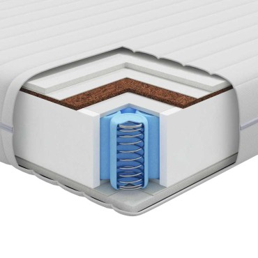 vidaXL Στρώμα Λευκός 70x140cm Τσέπες ελατηρίων 1 τεμ. - Μονό