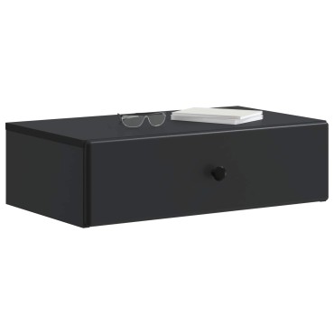 vidaXL Τραπεζάκι Τοίχου Μαύρο 59x34,5x17cm Επεξεργασμένο Ξύλο