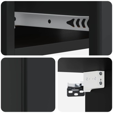 vidaXL Τραπεζάκι Τοίχου Μαύρο 59x34,5x17cm Επεξεργασμένο Ξύλο