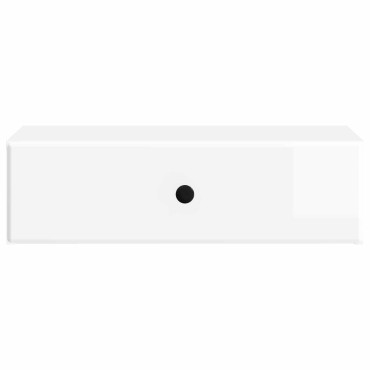 vidaXL Τραπεζάκι Τοίχου Γυαλιστερό Λευκό 59x34,5x17cm
