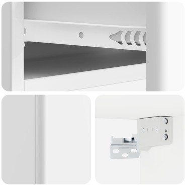 vidaXL Τραπεζάκι Τοίχου Γυαλιστερό Λευκό 59x34,5x17cm