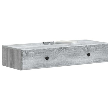 vidaXL Τραπεζάκι Τοίχου Γκρι Sonoma 87,5x34,5x17cm