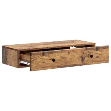 vidaXL Τραπεζάκι Τοίχου Παλαιωμένο ξύλο 87,5x34,5x17cm