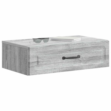 vidaXL Τραπεζάκι Τοίχου Γκρι Sonoma 59x34,5x17cm