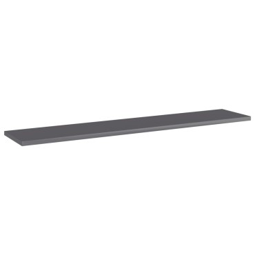 vidaXL Ράφια Βιβλιοθήκης 4 τεμ. Γυαλ. Γκρι 100x20x1,5cm Μοριοσανίδα