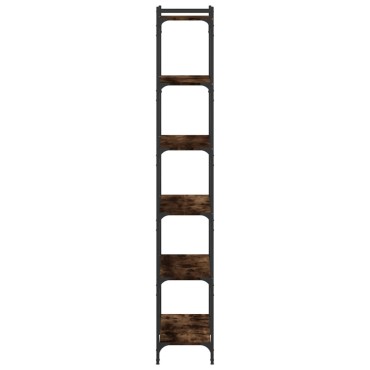 vidaXL Βιβλιοθήκη 6 Επιπέδων Καπνιστή Δρυς 80x30x188cm Επεξεργ. Ξύλο 1 τεμ.