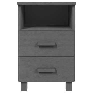 vidaXL Κομοδίνο HAMAR Γκρι 40x35x62cm από Μασίφ Ξύλο Πεύκου 1 τεμ.