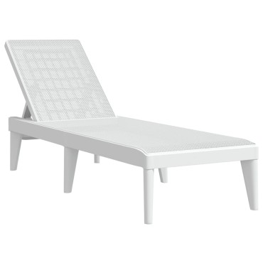 vidaXL Ξαπλώστρα Λευκή 186x60x29 από Πολυπροπυλένιο 118x57x29cm 1 τεμ.