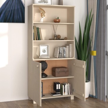 vidaXL Ντουλάπι HAMAR από Μασίφ Ξύλο Πεύκου Μελί 85x35x180cm 1 τεμ.
