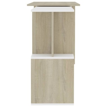 vidaXL Γραφείο Γωνιακό Λευκό/Sonoma Δρυς 200x50x76cm Επεξ. Ξύλο 1 τεμ.