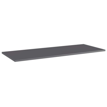 vidaXL Ράφια Βιβλιοθήκης 4 τεμ. Γυαλ. Γκρι 100x40x1,5cm Μοριοσανίδα