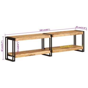 vidaXL Έπιπλο Τηλεόρασης 160x30x40cm από Μασίφ Ξύλο Μάνγκο