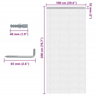 vidaXL Σήτα Πόρτας Αλυσιδωτή 100x200 εκ. από Αλουμίνιο