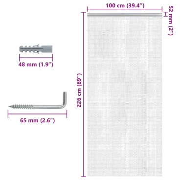 vidaXL Σήτα Πόρτας Αλυσιδωτή 100x226 εκ. από Αλουμίνιο
