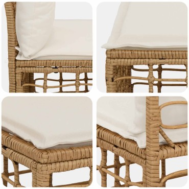 vidaXL Μονάδα Αρμονικού Καναπέ Εξωτερικού Χώρου Φυσικό συνθετικό ρατάν 62x55x69cm