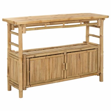 vidaXL Τραπέζι κονσόλας με ράφι Φυσικό 110x35x75cm Μπαμπού