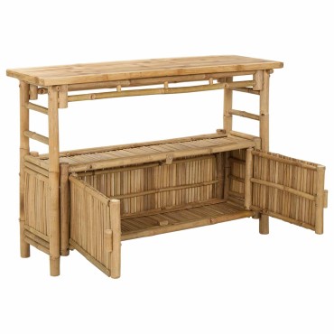 vidaXL Τραπέζι κονσόλας με ράφι Φυσικό 110x35x75cm Μπαμπού