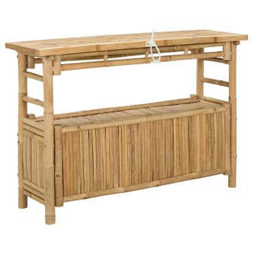 vidaXL Τραπέζι κονσόλας με ράφι Φυσικό 110x35x75cm Μπαμπού