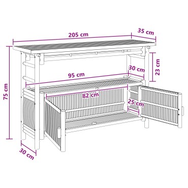vidaXL Τραπέζι κονσόλας με ράφι Φυσικό 110x35x75cm Μπαμπού