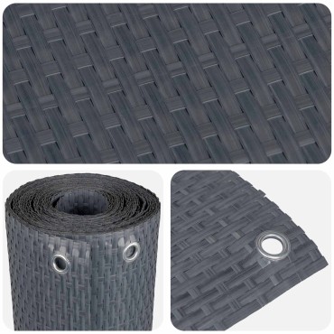 vidaXL Οθόνη Μπαλκονιού με Ενσωμάτωτα Μάτια 600x90cm Ανθρακί