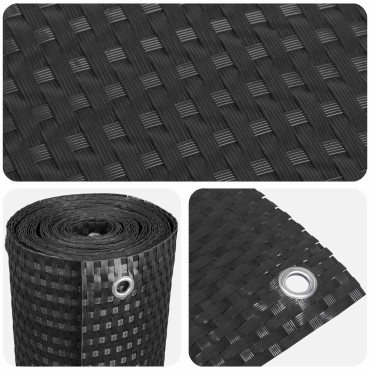 vidaXL Οθόνη Μπαλκονιού με Ενσωμάτωτα Μάτια 300x100cm Μαύρο