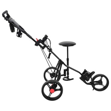 vidaXL Καρότσι Γκολφ με Κάθισμα Μαύρο 95 x 69 x 114 εκ. Σίδερο
