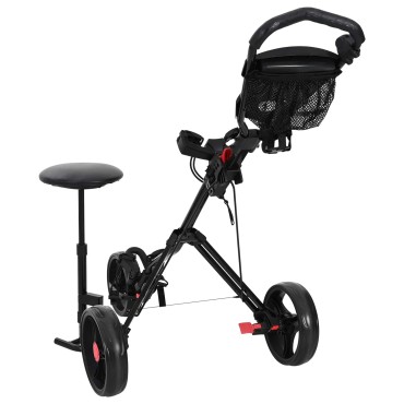 vidaXL Καρότσι Γκολφ με Κάθισμα Μαύρο 95 x 69 x 114 εκ. Σίδερο